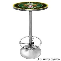 U.S Army Chrome Adjustable Height Pub Table - U.S. Army Camo Chrome Pub Table -Elegance Barware 57fc2515 fbab 4c01 ad94 e13d2bf561e0