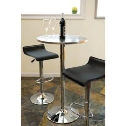 Porch & Den Foresthill Polished Chrome Bar Table - Chrome -Elegance Barware 585c700e 1302 473e b289 d1616bd6ef50
