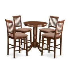 East West Furniture 5-Piece Dining Set Includes A Dining Table And Dining Room Chairs - Mahogany Finish (Chair Seat Option) - EDVN5-MAH-LC -Elegance Barware 589dfd57 a09a 4431 81ef be5760afd79c
