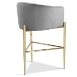 Silver Orchid Beavers Velvet Upholstered Shelter Arm Bar Stool - Navy - Counter Height -Elegance Barware 5913459f 1de0 4fa8 b83a 5e6fa359a162