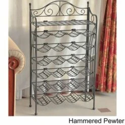 International Caravan Iron 24-bottle Wine Rack With Shelf - Bronze -Elegance Barware 59b5052d 6f27 4e0d 91d5 3f95aeeda4fa