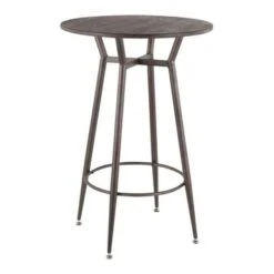 Carbon Loft Barton Industrial Round Bar Table - N/A - Antique -Elegance Barware 59bcce89 8a3d 4c09 b391 e6047409cf2d