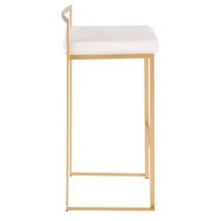 Silver Orchid Forrest Gold Stackable Bar Stools (Set Of 2) - White Velvet -Elegance Barware 59bfd8cc e97a 4fb1 aebe baaada3c53ba