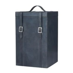 Leather Modern Wine Holder - 9 X 5 X 16 - Blue -Elegance Barware 59c13101 5a67 4dbe aa33 7ec4b2cb8c84