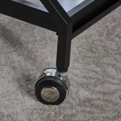 Sherianne Industrial Tempered Glass Bar Cart By Christopher Knight Home - N/A - Black -Elegance Barware 59e3dcec 8ce7 4e70 af1c 229fe6390d55