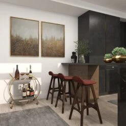 Metal Contemporary Bar Cart With Wheels - Silver -Elegance Barware 5a24a911 885b 4841 b574 fc96964f53fc