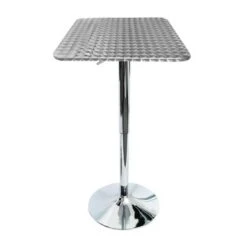 Stainless Steel Adjustable Bistro Bar Table - N/A - Silver