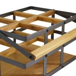 Modern 6-Bottle Wood And Metal Wine Holder - White -Elegance Barware 5a5e6807 bdb1 4c1f 8782 b442046e7545