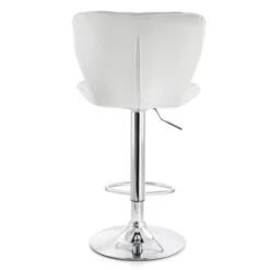 Elama 2 Piece Diamond Tufted Faux Leather Adjustable Bar Stool In White With Chrome Base - Adjustable - Set Of 2 -Elegance Barware 5a816b4c 3543 405d 98e9 fa85175169e0
