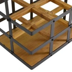 Modern 6-Bottle Wood And Metal Wine Holder - Grey -Elegance Barware 5a877d68 1847 4441 9e66 1d67f6b0a472