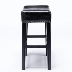 Wooden Height 26" Backless Faux Leather Stools,Set Of 2 - Black -Elegance Barware 5aecabd4 8366 4564 b512 242499eb5d54