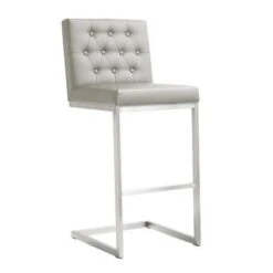 Helsinki Light Grey Steel Barstool (Set Of 2) - Set Of 2 - Light Grey - Bar Height