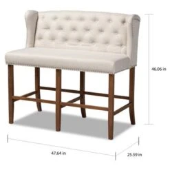 Carson Carrington Badstusund Upholstered Button Tufted Bar Stool Bench - Grey -Elegance Barware 5bb9e3e2 a6f5 4228 83d3 64e88e71cd09