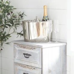 Silver Stainless Steel Traditional Wine Holder - 11 X 7 X 10 -Elegance Barware 5c817bc2 914e 4ab1 8d33 f02ae521c687