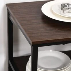 HOMCOM Industrial Wine Rack With 11-Bottles Holder, Free Standing Wine Shelf With Glass Holders, Dark Brown - Dark Brown -Elegance Barware 5d13d28d 4ba6 4104 a35b 20a53447f40d