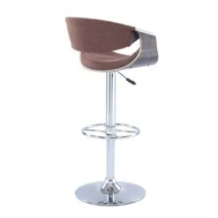 Somette Dark Oak Bent Wood Saddle Seat Pneumatic Adjustable Stool With Brown Seat - Single - Bar Height - 29-32 In. -Elegance Barware 5da3c852 659a 44ea 89d1 eea0c567093f