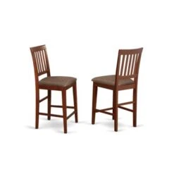 East West Furniture 5-Piece Dining Set - A Wood Kitchen Table And Dining Chairs - Mahogany Finish (Seat's Type Options) - N/A - DUVN5H-MAH-C -Elegance Barware 5dd26008 2722 4923 b8bd 09c2a70f45eb