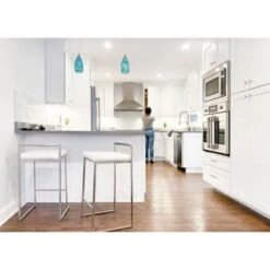 Silver Orchid Forrest Stainless Steel Stackable Counter Stool (Set Of 2) - Camel Faux Leather -Elegance Barware 5de61415 2b17 4023 b1e3 71f4c47120a2