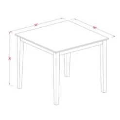 East West Furniture 3-Piece Dining Room Set Includes A Wooden Table And Dining Room Chairs - Oak Finish (Color Option) - N/A - PBQU3-BLK-W -Elegance Barware 5e162854 0ed7 4afd 9bfd f6144b76cd0c