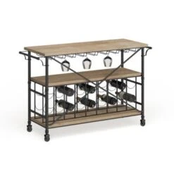 Brown Iron Industrial Wine Rack 31 X 48 X 17 - Brown -Elegance Barware 5e6efbec de00 4403 803b 754ef097c05e