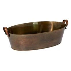 Bronze Metal Contemporary Party Ice Bucket Beverage Bottle Holder - 32 X 17 X 10 - Bronze -Elegance Barware 5f83a2a2 ac50 4904 a21a 1cddeddce8bd