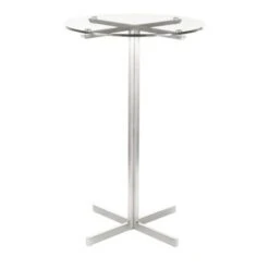 Silver Orchid La Plante Contemporary Round Bar Table - N/A - Walnut Wood -Elegance Barware 5f9ee44a 1449 489f a4ef 7c66be8d244b