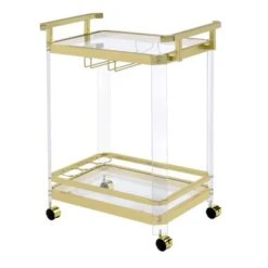 Alba Acrylic Serving Bar Cart By Greyson Living - Silver Chrome -Elegance Barware 5fd820ff de75 4830 9a77 9eb583de017d