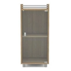 Boahaus Coventry Classic Mini Bar, One Glass Door, 2 Shelves, Brown - MDF/Laminate - Brown -Elegance Barware 60569152 a954 4008 8413 65e68f03ccc8