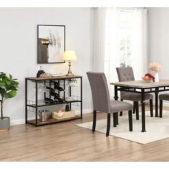 Industrial Bar Cart Kitchen Bar Cart For Home With Wheels 3 -Tier Storage Shelves - Metal -Elegance Barware 60b408eb b1bc 4a24 96c7 c7979fa6d367