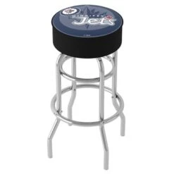 NHL Chrome Bar Stool With Swivel - Watermark - 20" X 20" X 31" - Toronto Maple Leafs -Elegance Barware 60c0c219 201a 4a4e ac1d e7f7f27ebbff