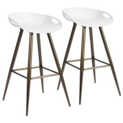 Homy Casa 27.6'' Silver Orchid Melies Fixed Counter & Bar Stool (Set Of 2) - Black/Bronze -Elegance Barware 613381a2 cb4c 4aad 8505 69f1e328c71c