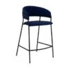 Nara 26" Faux Leather And Metal Counter Height Bar Stool - Blue