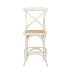 Porthos Home Ziva Counter Stools Set Of 2, Elm Wood With Woven Rattan - Nature -Elegance Barware 61b2d3ec 0ace 4c13 9c25 a2abd6a1e29b