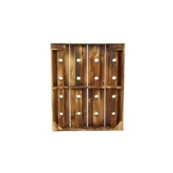 Brown Wood Rustic Farmhouse Wall Peg Wine Rack Collection - 21 X 4 X 25 -Elegance Barware 61df9a88 f213 4542 9bfb d8ef9c6ecf12