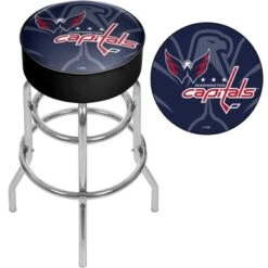 NHL Chrome Bar Stool With Swivel - Watermark - 20" X 20" X 31" - Toronto Maple Leafs -Elegance Barware 62268a5c 32e4 4c27 9a55 32c712fd1eca