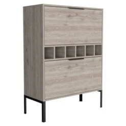 Boahaus Belfast Bar Cabinet (Grey) - Grey - MDF -Elegance Barware 636fec3a 38c7 45bb b82e 4ac3795e0eb5