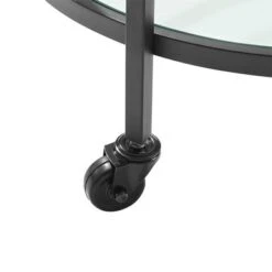 Bailey Round Bar Cart - 21.13x20x32.5 - Steel/Glass - Matte Black -Elegance Barware 641f51ae b33c 4d7b abbc 97247f973966