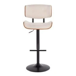 Carson Carrington Leksand Mid-Century Modern Adjustable Bar Stool With Walnut Wood Accents - Teal Noise Fabric -Elegance Barware 64a563f8 2673 422c 8bd3 8b044ceb5017