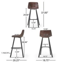 Dax 30-inch Faux Leather Barstool (Set Of 2) By Christopher Knight Home - Set Of 2 - Bar Height -Elegance Barware 64b14a03 d3e0 4098 bfb9 2c89e725af27