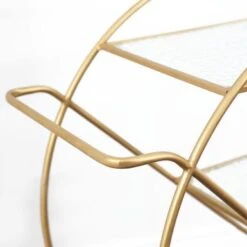 Abbyson Braque Gold Round Bar Cart - Metal/Glass - Gold -Elegance Barware 65ab4e52 690c 4006 9c1b eb2ed8596dae