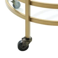 Bailey Round Bar Cart - 21.13x20x32.5 - Steel/Glass - Gold -Elegance Barware 670d99c5 a179 4d78 830f d993ea8ce371