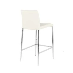Delta Modern Leatherette & Chrome Counter Stool - Contract Grade - Off-White -Elegance Barware 6717da41 28f5 4eac ad05 a12278ff4194