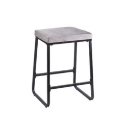 Porthos Home Saga Counter Stools Set Of 2, Velvet Upholstery, Iron Legs - Grey -Elegance Barware 6730aa3d f784 4d80 982d e9a7639b5517