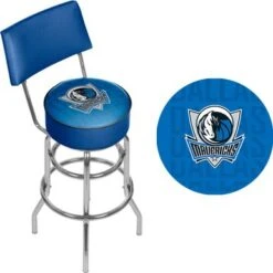 NBA Swivel Bar Stool With Back - City - 20" X 20" X 41.75" - Detroit Pistons -Elegance Barware 67baa1c4 0f3f 4076 8187 2861a325442b