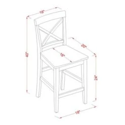 East West Furniture Solid Wood 5-piece Counter-height Dining Table Pub Set - A Table And Chairs (Seat's Type Options) - CAPB5H-OAK-W -Elegance Barware 67cec9c7 24d5 460f 9a96 678194e80dac