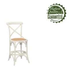 Porthos Home Ziva Counter Stools Set Of 2, Elm Wood With Woven Rattan - Nature -Elegance Barware 67f30aef 6c93 44ee 8112 b913a615f651