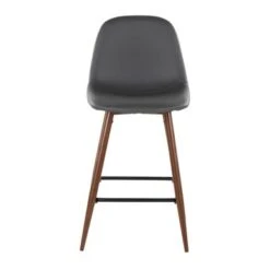Carson Carrington Stone Walnut Counter Stool (Set Of 20 - Grey Faux Leather