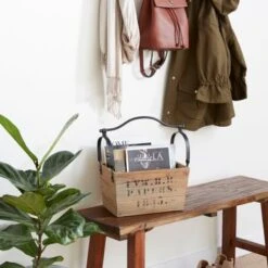 Brown Fir Rustic Wine Holder 16 X 16 X 9 - Brown