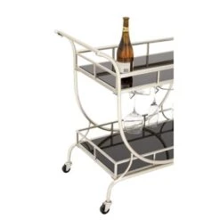 Metal Contemporary Silver Bar Cart - 33 X 38 X 19 - Silver -Elegance Barware 6a937d12 de4f 49f6 bcc0 cb50383fcdc9