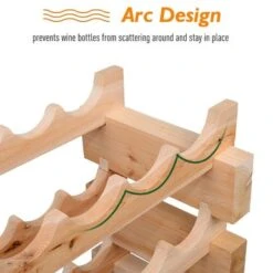 HOMCOM Stackable Wine Rack, Modular Storage Shelves, 72-Bottle Holder, Freestanding Display Rack For Kitchen, Natural - Oak -Elegance Barware 6ae0e58d 8772 43ec 9ad7 71a25aad3849